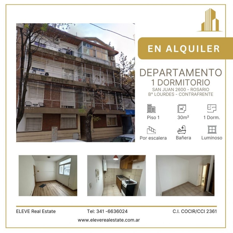 Departamento - 1 Dormitorio - Por Escalera - B° Lourdes - ROSARIO